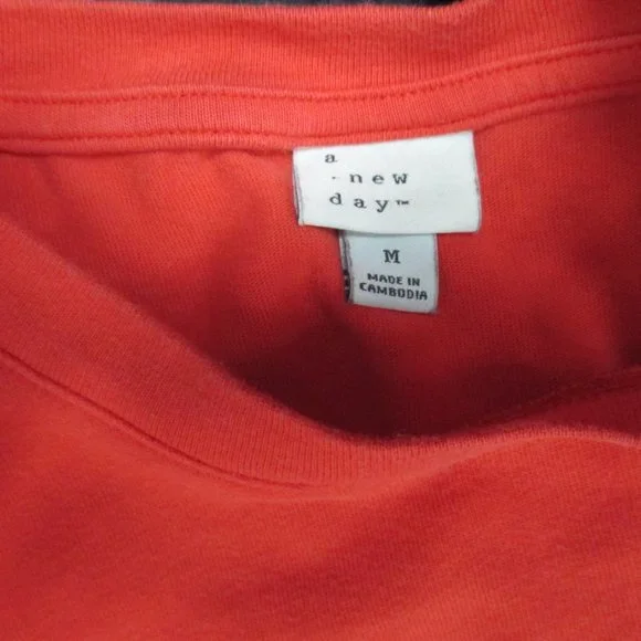 A New Day Women's Blouse Size M Red Color 3/4 Designer Sleeve Women's Blouse Top - Picture 5 of 9